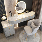 Modern Dressing Table with Lighted Mirror, Makeup Desk with Multi-Functional Storage-GCC Home Center